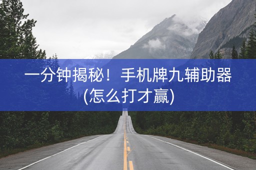 一分钟揭秘！手机牌九辅助器(怎么打才赢)