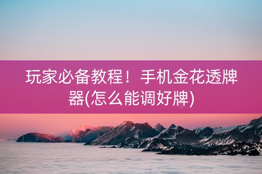 玩家必备教程！手机金花透牌器(怎么能调好牌)