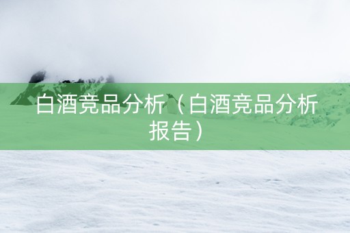 白酒竞品分析（白酒竞品分析报告）