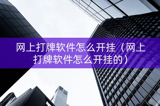 网上打牌软件怎么开挂（网上打牌软件怎么开挂的）