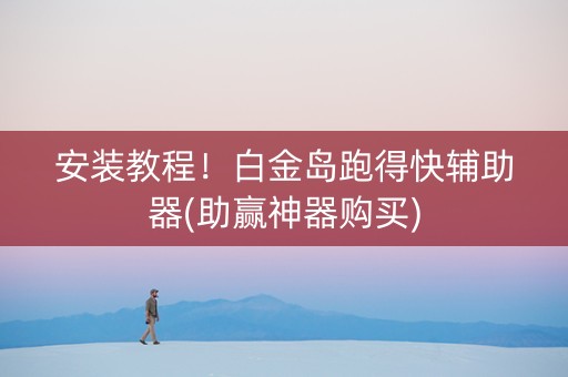 安装教程！白金岛跑得快辅助器(助赢神器购买)