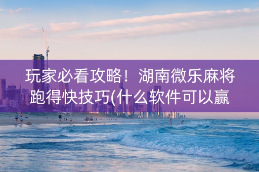 玩家必看攻略！湖南微乐麻将跑得快技巧(什么软件可以赢)