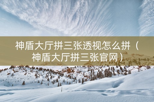 神盾大厅拼三张透视怎么拼（神盾大厅拼三张官网）