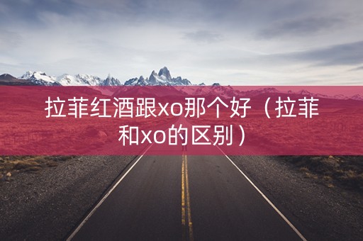 拉菲红酒跟xo那个好（拉菲和xo的区别）