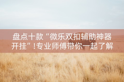盘点十款“微乐双扣辅助神器开挂”!专业师傅带你一起了解（详细教程）-知乎
