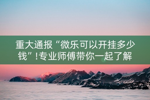 重大通报“微乐可以开挂多少钱”!专业师傅带你一起了解（详细教程）-知乎