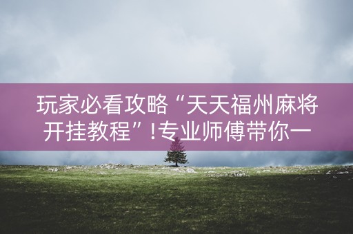 玩家必看攻略“天天福州麻将开挂教程”!专业师傅带你一起了解（详细教程）-知乎