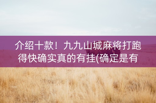 介绍十款！九九山城麻将打跑得快确实真的有挂(确定是有挂)