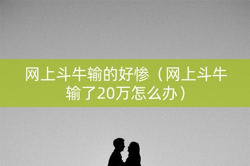 网上斗牛输的好惨（网上斗牛输了20万怎么办）
