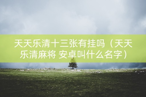 天天乐清十三张有挂吗（天天乐清麻将 安卓叫什么名字）
