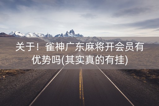 关于！雀神广东麻将开会员有优势吗(其实真的有挂)
