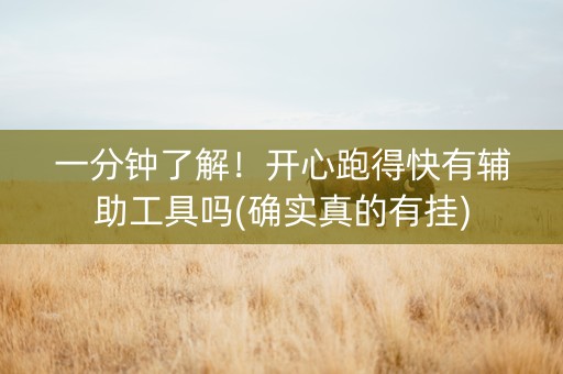 一分钟了解！开心跑得快有辅助工具吗(确实真的有挂)