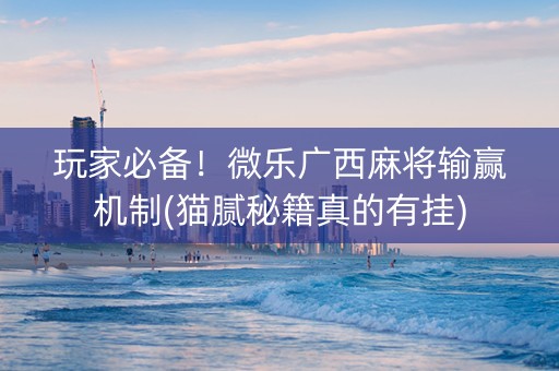 玩家必备！微乐广西麻将输赢机制(猫腻秘籍真的有挂)