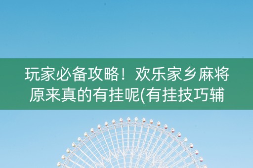 玩家必备攻略！欢乐家乡麻将原来真的有挂呢(有挂技巧辅助器)