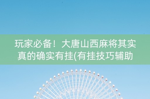 玩家必备！大唐山西麻将其实真的确实有挂(有挂技巧辅助器)