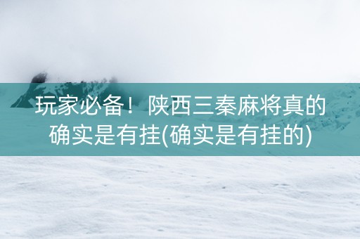 玩家必备！陕西三秦麻将真的确实是有挂(确实是有挂的)