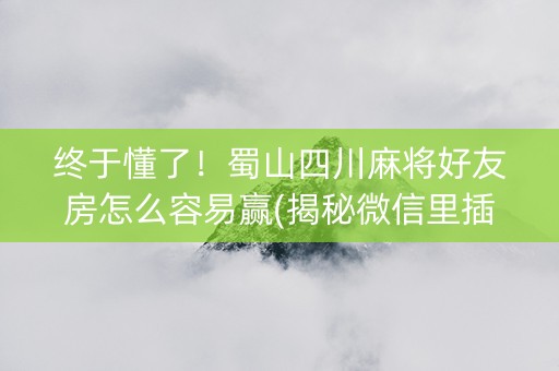 终于懂了！蜀山四川麻将好友房怎么容易赢(揭秘微信里插件下载)