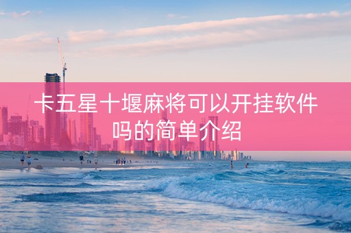 卡五星十堰麻将可以开挂软件吗的简单介绍