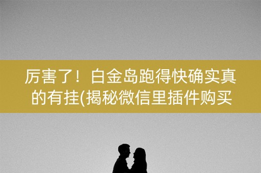 厉害了！白金岛跑得快确实真的有挂(揭秘微信里插件购买)