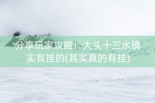 分享玩家攻略！大头十三水确实有挂的(其实真的有挂)