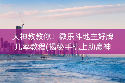 大神教教你！微乐斗地主好牌几率教程(揭秘手机上助赢神器购买)