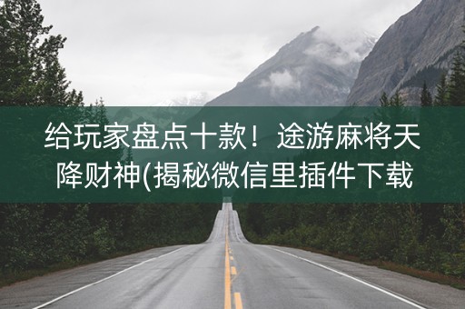 给玩家盘点十款！途游麻将天降财神(揭秘微信里插件下载)
