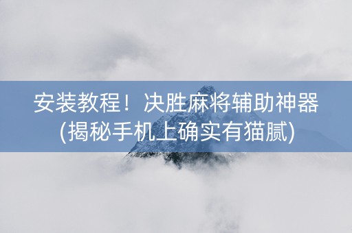 安装教程！决胜麻将辅助神器(揭秘手机上确实有猫腻)