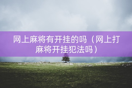 网上麻将有开挂的吗（网上打麻将开挂犯法吗）