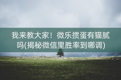 我来教大家！微乐掼蛋有猫腻吗(揭秘微信里胜率到哪调)