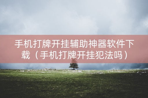 手机打牌开挂辅助神器软件下载（手机打牌开挂犯法吗）