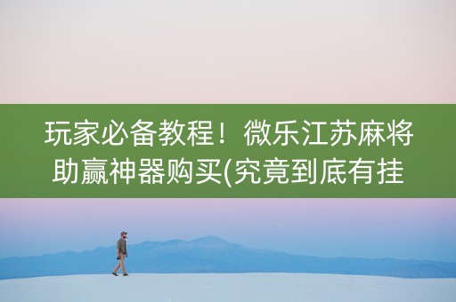 玩家必备教程！微乐江苏麻将助赢神器购买(究竟到底有挂吗)