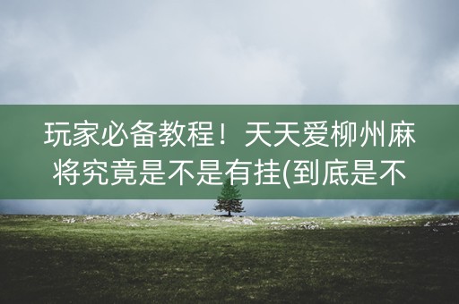 玩家必备教程！天天爱柳州麻将究竟是不是有挂(到底是不是有挂)