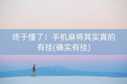 终于懂了！手机麻将其实真的有挂(确实有挂)