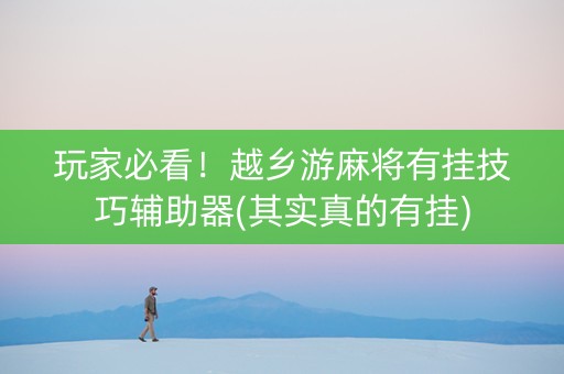 玩家必看！越乡游麻将有挂技巧辅助器(其实真的有挂)