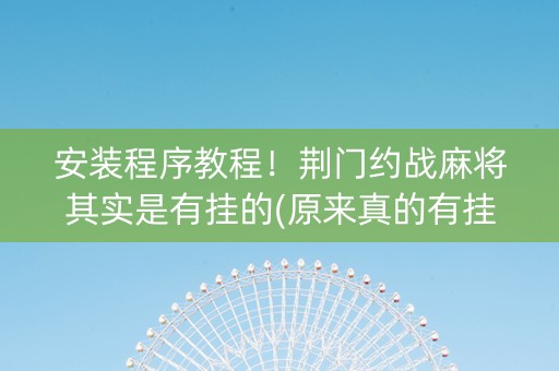 安装程序教程！荆门约战麻将其实是有挂的(原来真的有挂)