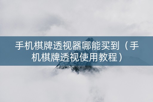 手机棋牌透视器哪能买到（手机棋牌透视使用教程）