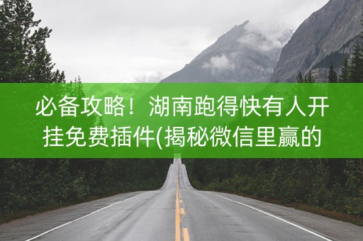 必备攻略！湖南跑得快有人开挂免费插件(揭秘微信里赢的诀窍)