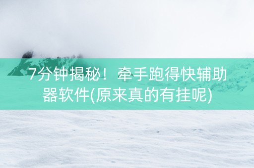 7分钟揭秘！牵手跑得快辅助器软件(原来真的有挂呢)