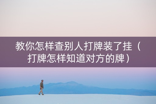 教你怎样查别人打牌装了挂（打牌怎样知道对方的牌）