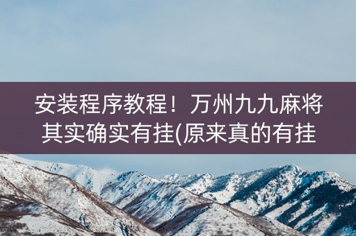 安装程序教程！万州九九麻将其实确实有挂(原来真的有挂)