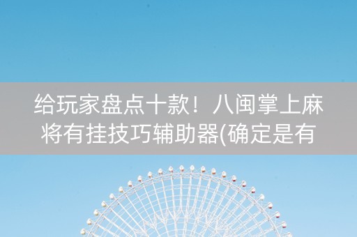给玩家盘点十款！八闽掌上麻将有挂技巧辅助器(确定是有挂)