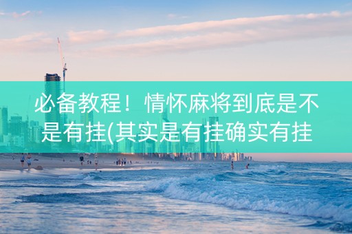 必备教程！情怀麻将到底是不是有挂(其实是有挂确实有挂)