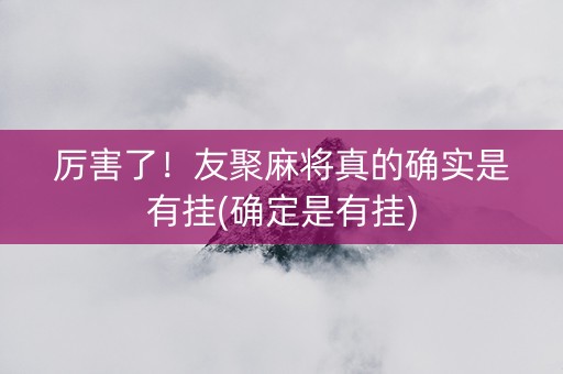 厉害了！友聚麻将真的确实是有挂(确定是有挂)