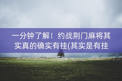 一分钟了解！约战荆门麻将其实真的确实有挂(其实是有挂的)