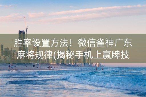 胜率设置方法！微信雀神广东麻将规律(揭秘手机上赢牌技巧)
