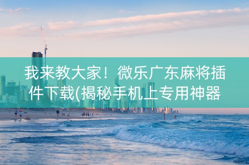 我来教大家！微乐广东麻将插件下载(揭秘手机上专用神器)