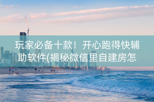 玩家必备十款！开心跑得快辅助软件(揭秘微信里自建房怎么赢)