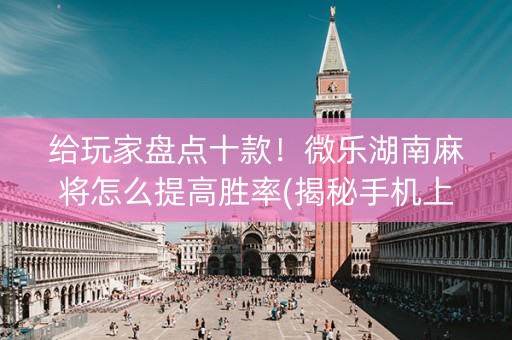 给玩家盘点十款！微乐湖南麻将怎么提高胜率(揭秘手机上提高胜率)