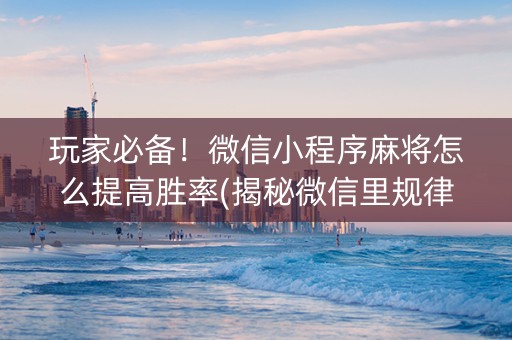 玩家必备！微信小程序麻将怎么提高胜率(揭秘微信里规律攻略)