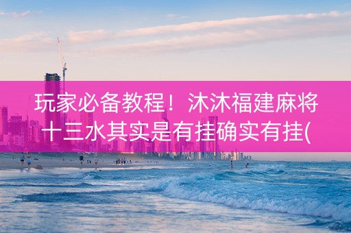 玩家必备教程！沐沐福建麻将十三水其实是有挂确实有挂(真的有挂确实有挂)